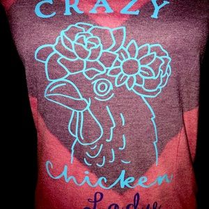 Crazy chicken lady tank top size small